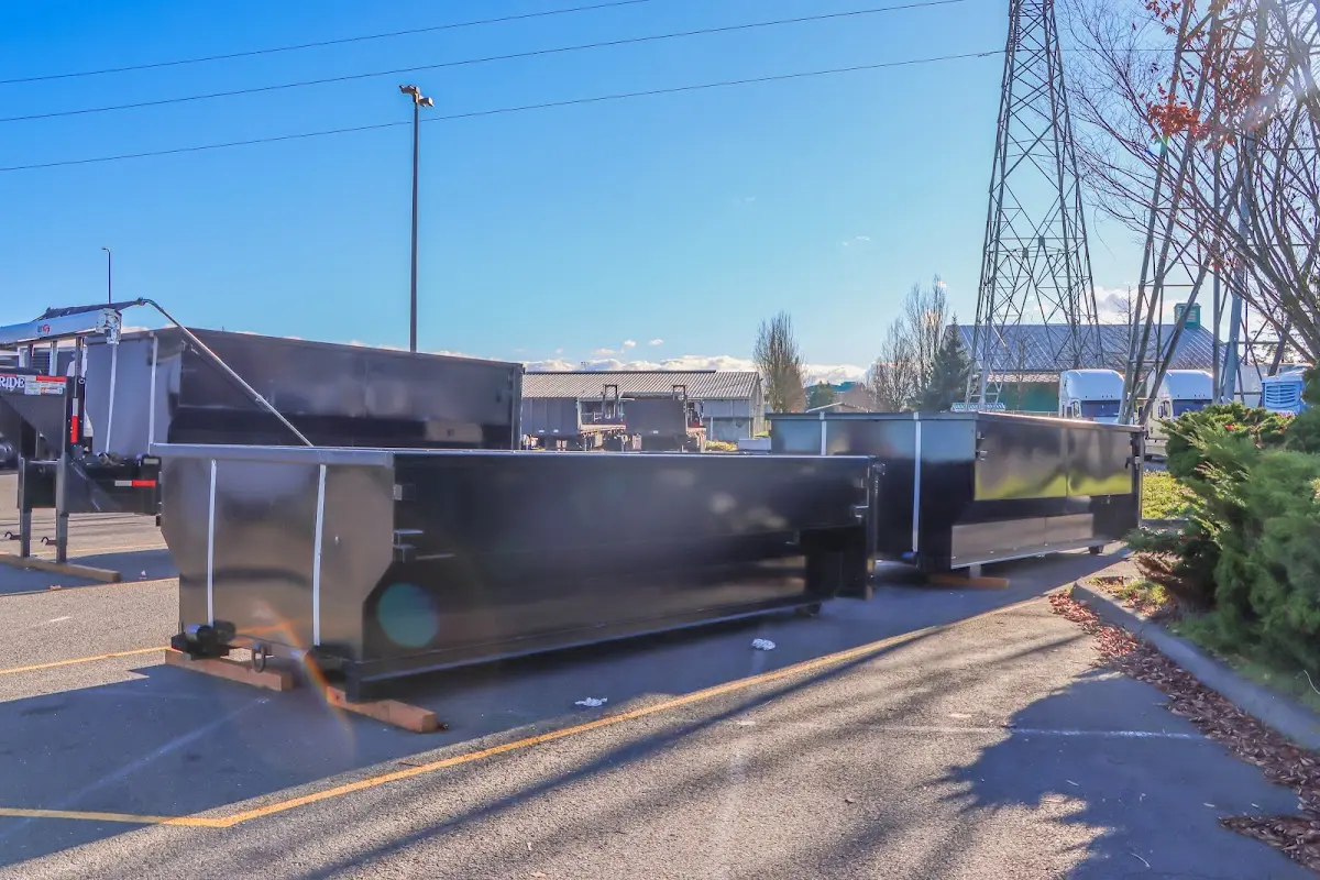 Roll-off dumpster ready for waste disposal at job site for Commercial Dumpster Rental in North Richland Hills